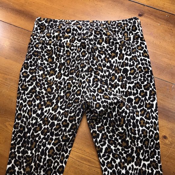 J.Crew Pants Women’s 33 Leopard Print Stretch Pockets Corduroy Skinny Leg Casual - Picture 4 of 10